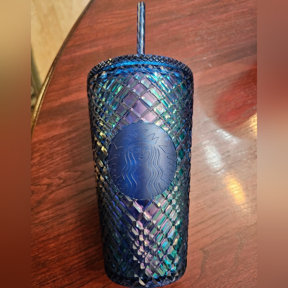 Starbucks Blue Iridescent Textured Tumbler